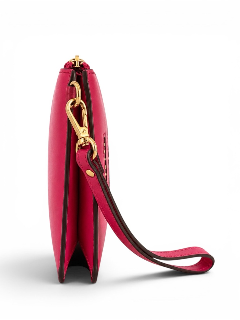 Michael Kors LOVE Studded Pink Leather Zip Wristlet Wallet Clutch Card Case - Picture 3 of 13